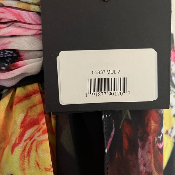 IEENA for Mac Duggal NWT #55837 Floral Bow Strap V-Neck Mini Dress Size 2 - Picture 8 of 14